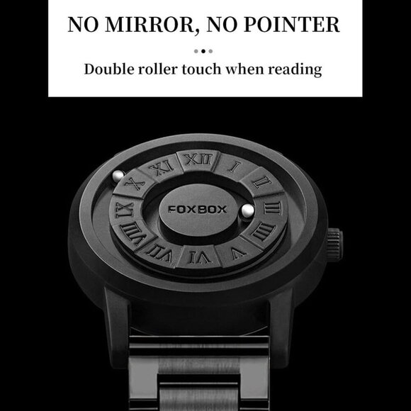 Futuristic Unisex Quartz Watch with Leather Strap & Magnetic Levitation Features - Picture 7 of 9